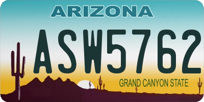 AZ license plate ASW5762