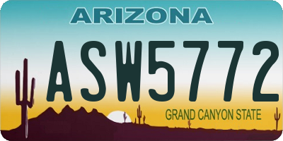 AZ license plate ASW5772