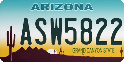 AZ license plate ASW5822