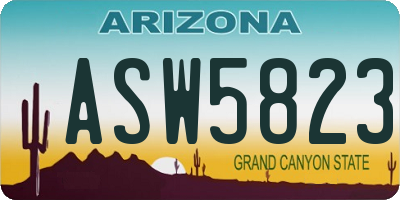 AZ license plate ASW5823