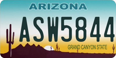 AZ license plate ASW5844