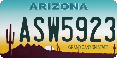 AZ license plate ASW5923