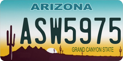 AZ license plate ASW5975
