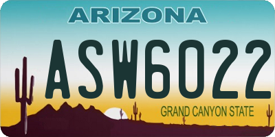 AZ license plate ASW6022