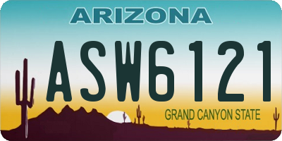 AZ license plate ASW6121