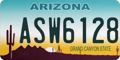 AZ license plate ASW6128