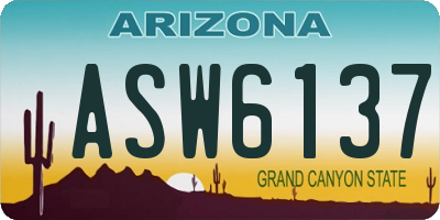 AZ license plate ASW6137