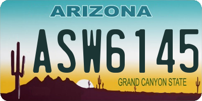 AZ license plate ASW6145