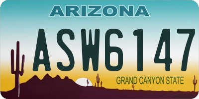 AZ license plate ASW6147