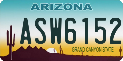 AZ license plate ASW6152
