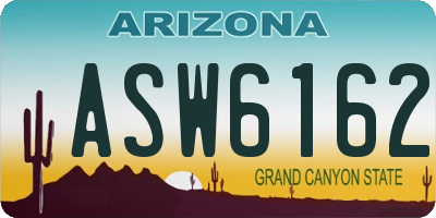 AZ license plate ASW6162