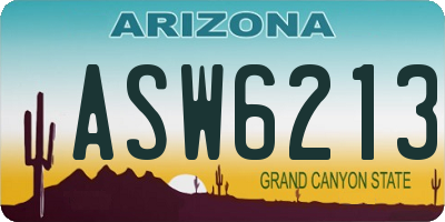 AZ license plate ASW6213