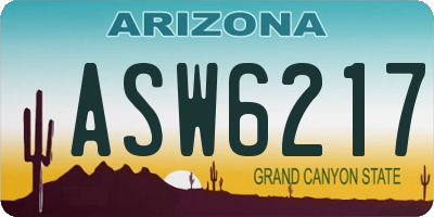 AZ license plate ASW6217