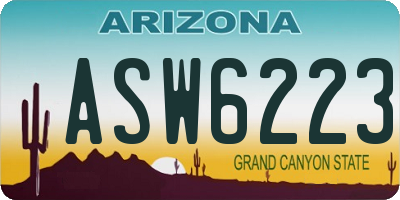 AZ license plate ASW6223