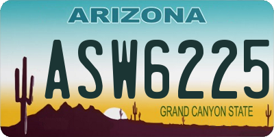 AZ license plate ASW6225