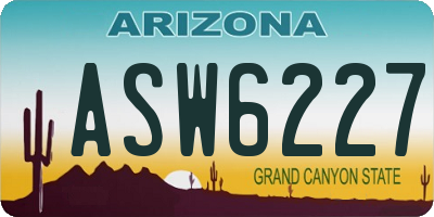 AZ license plate ASW6227