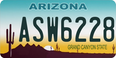 AZ license plate ASW6228