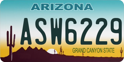 AZ license plate ASW6229