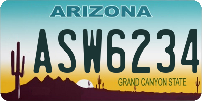 AZ license plate ASW6234