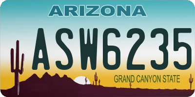 AZ license plate ASW6235