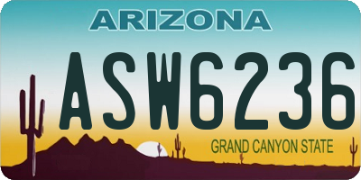 AZ license plate ASW6236