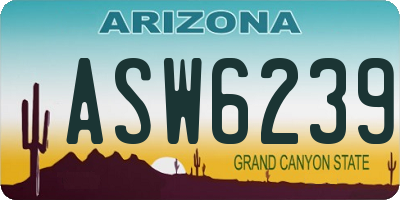 AZ license plate ASW6239