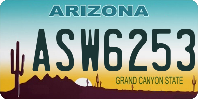 AZ license plate ASW6253