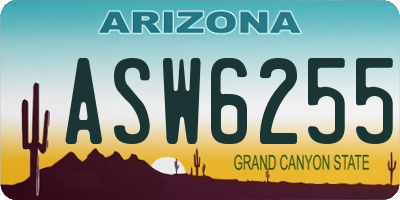 AZ license plate ASW6255