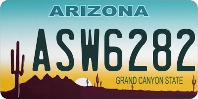 AZ license plate ASW6282