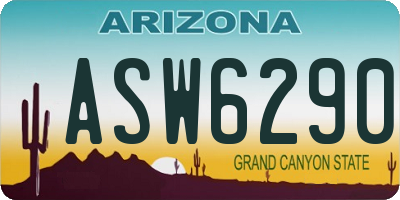 AZ license plate ASW6290