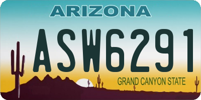 AZ license plate ASW6291