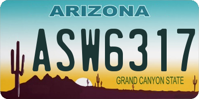 AZ license plate ASW6317