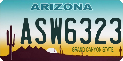 AZ license plate ASW6323