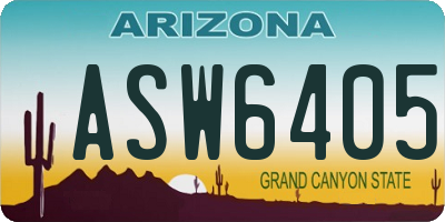 AZ license plate ASW6405