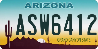 AZ license plate ASW6412