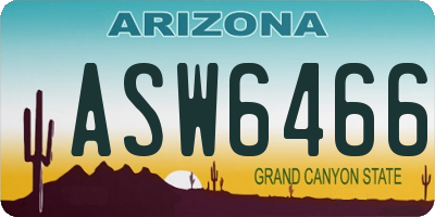 AZ license plate ASW6466