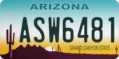 AZ license plate ASW6481