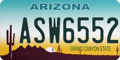 AZ license plate ASW6552