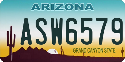 AZ license plate ASW6579
