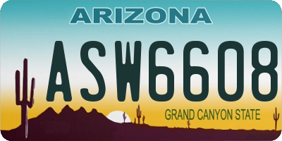 AZ license plate ASW6608