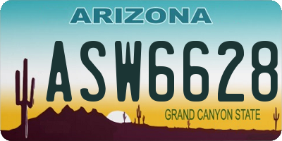 AZ license plate ASW6628