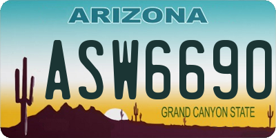 AZ license plate ASW6690
