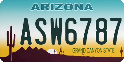 AZ license plate ASW6787