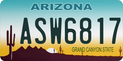 AZ license plate ASW6817