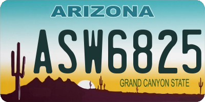AZ license plate ASW6825