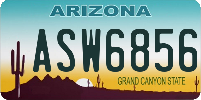 AZ license plate ASW6856