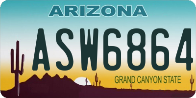 AZ license plate ASW6864