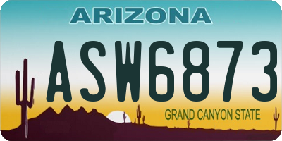 AZ license plate ASW6873