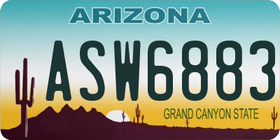 AZ license plate ASW6883
