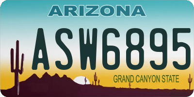 AZ license plate ASW6895